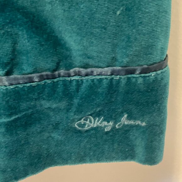 DKNY Jeans Vintage Velvet Jacket, Teal, SP - Picture 2 of 4